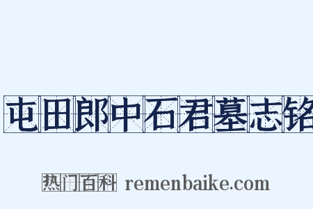 屯田郎中石君墓志铭是什么意思的图片